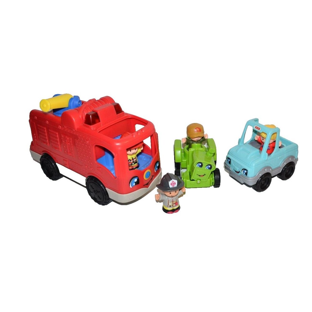 Fisher‎ Price Little People Firetruck Tractor Truck Vehicles figures lot